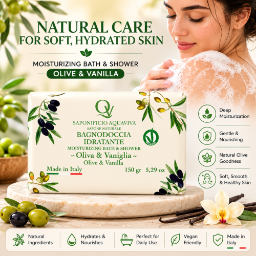 BAGNO DOCCIA IDRATANTE — Oliva &amp; Vaniglia / Olive &amp; Vanilla