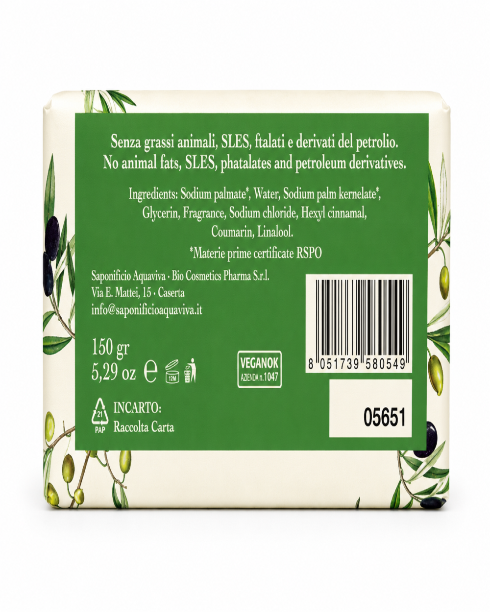 BAGNO DOCCIA IDRATANTE — Oliva &amp; Vaniglia / Olive &amp; Vanilla
