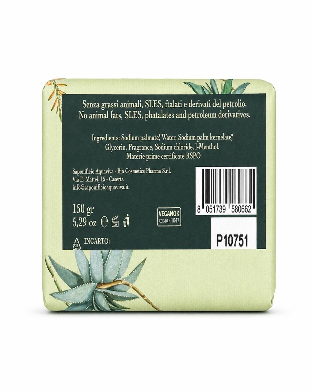 Sapone Naturale Bagnodoccia Rinfrescante ~ Aloe ~