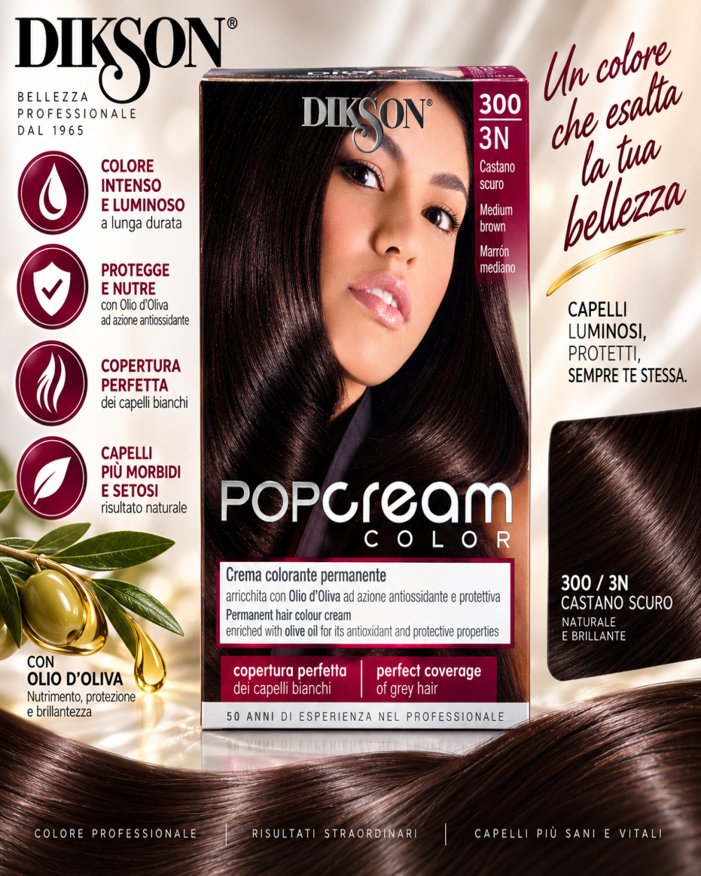 Dikson Popcream Color 300 – 3N Castano Scuro