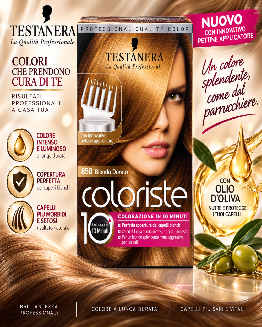 Testanera Coloriste 10 Color 850 Biondo Dorato